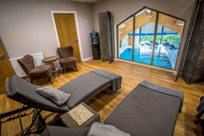 The relaxation area overlooking our stunning pool