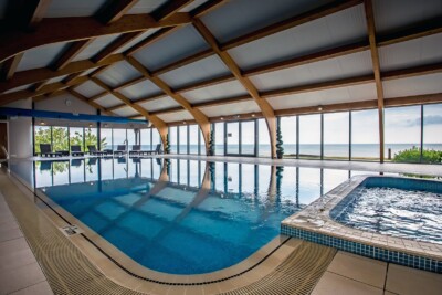 Panoramic sea views from our pool